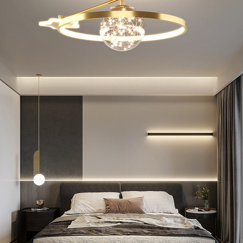Plafonnier LED doré à éclairage encastré moderne Gypsophila