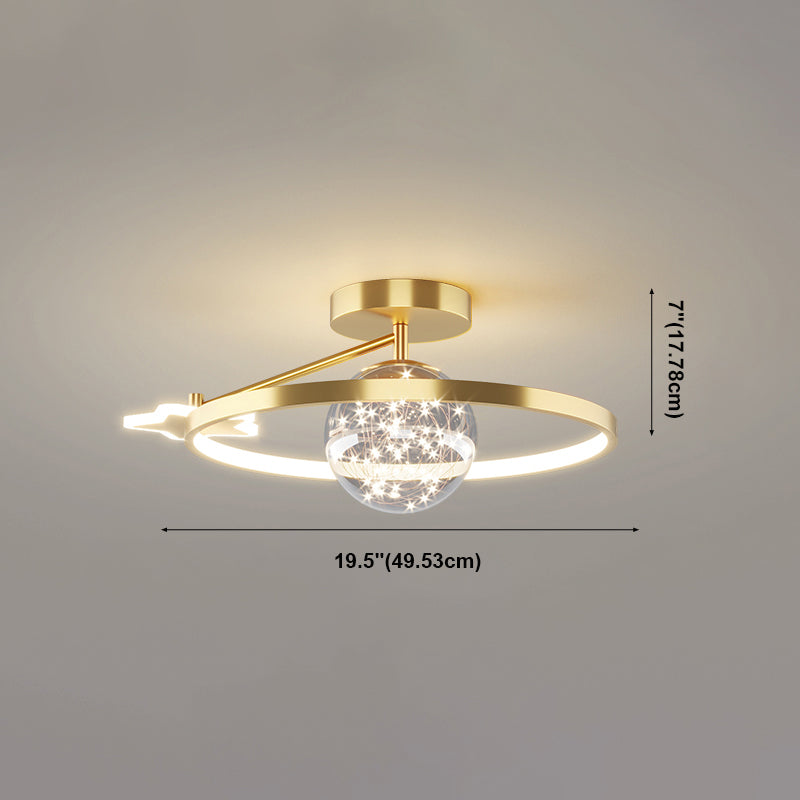 Plafonnier LED doré à éclairage encastré moderne Gypsophila