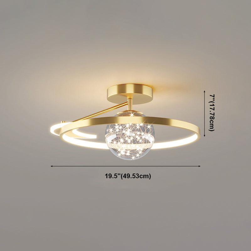 Plafonnier LED doré à éclairage encastré moderne Gypsophila