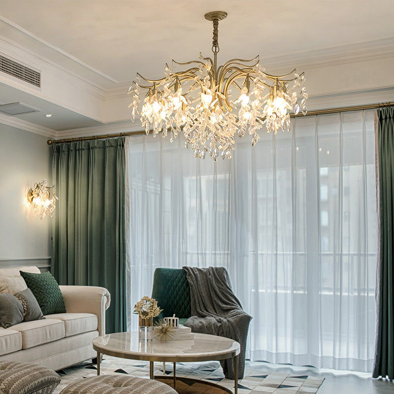 American Branch Chandelier Crystal Multi Light Hanging Light for Bedroom