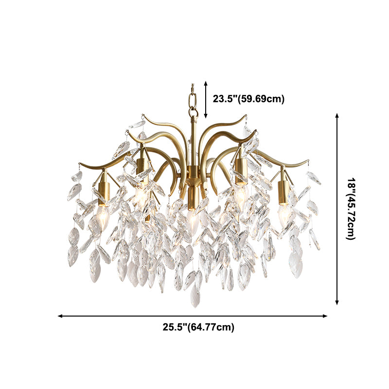 American Branch Chandelier Crystal Multi Light Hanging Light for Bedroom