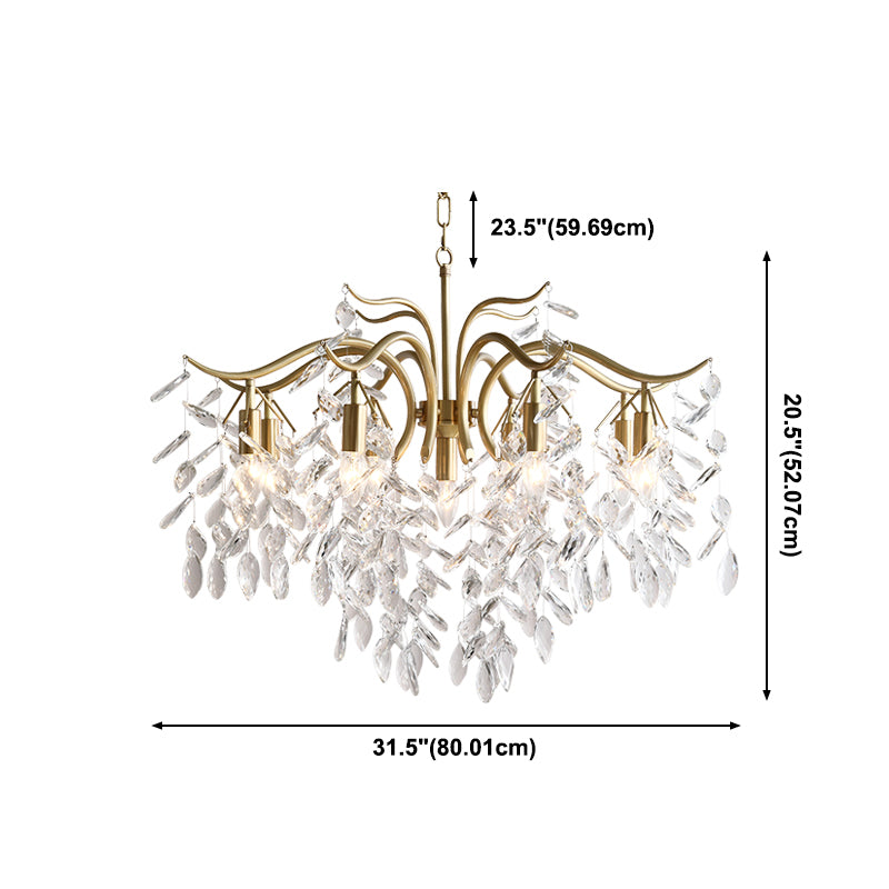 American Branch Chandelier Crystal Multi Light Hanging Light for Bedroom