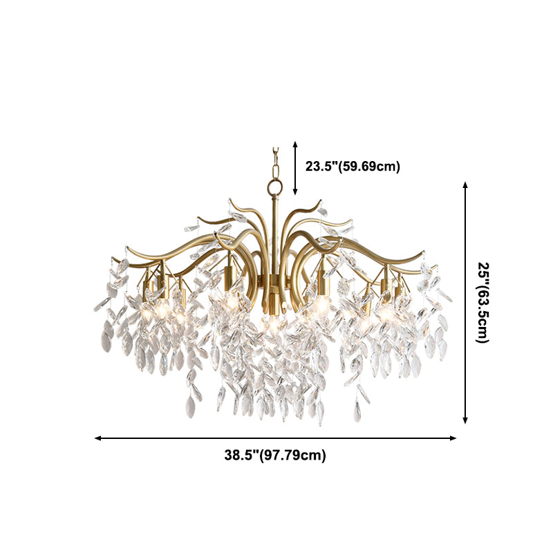 American Branch Chandelier Crystal Multi Light Hanging Light for Bedroom