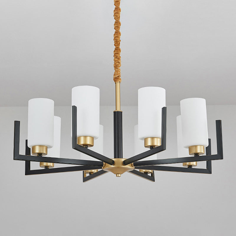 Modern Cylinder Chandelier Glass Multi Light Hanging Light for Bedroom