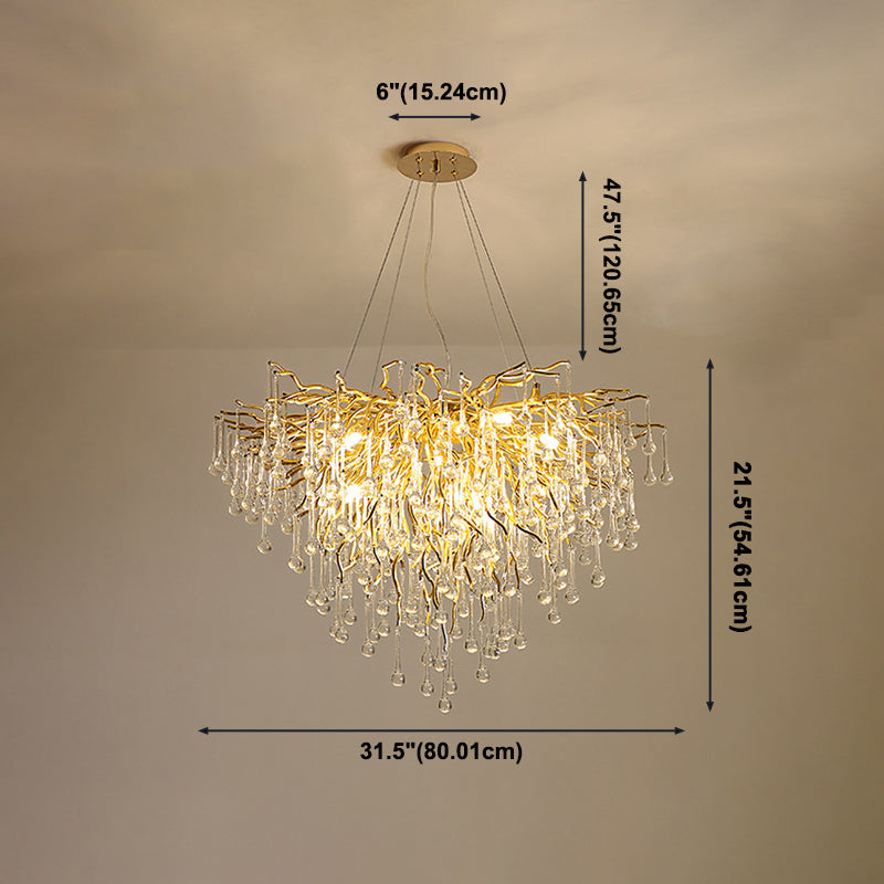 American Style Chandelier Crystal Multi Light Hanging Lights for Bedroom