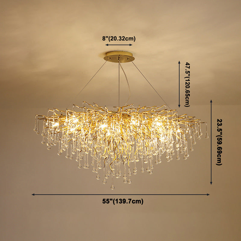 American Style Chandelier Crystal Multi Light Hanging Lights for Bedroom