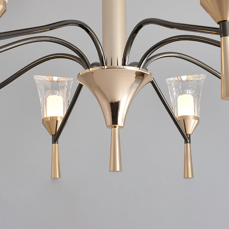 Conical Chandelier Postmodern Acrylic Gold Suspension Light for Living Room