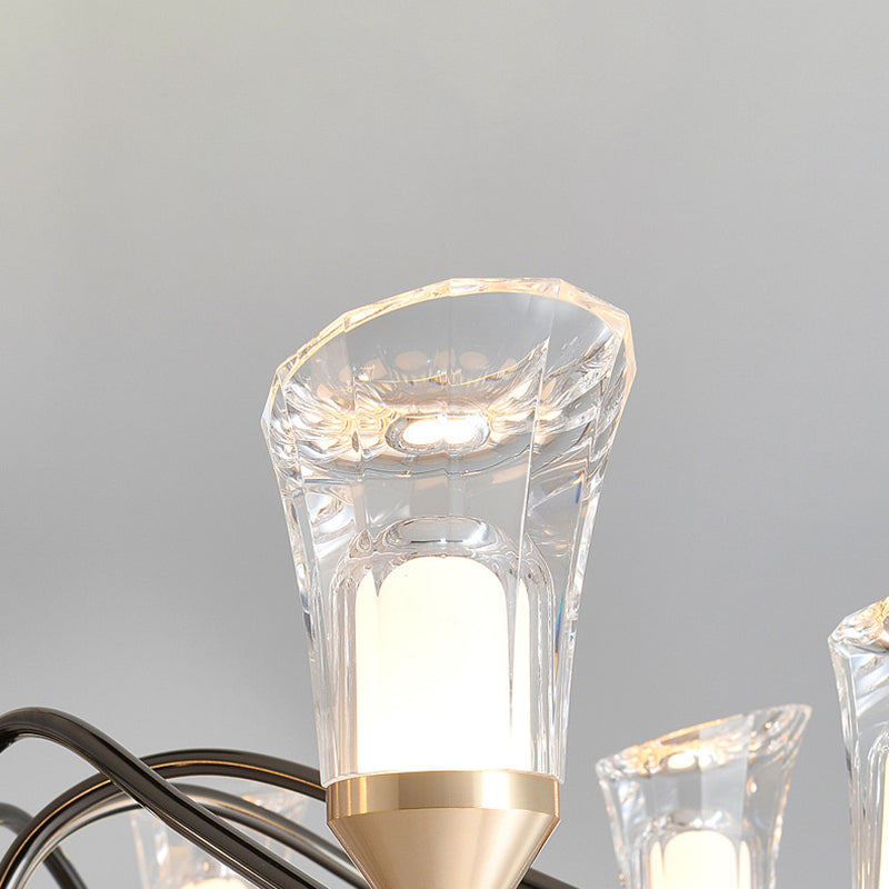 Conical Chandelier Postmodern Acrylic Gold Suspension Light for Living Room