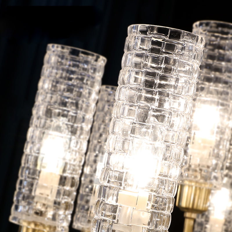 American Style Chandelier Glass Multi Light Hanging Light with Brass for Bedroom