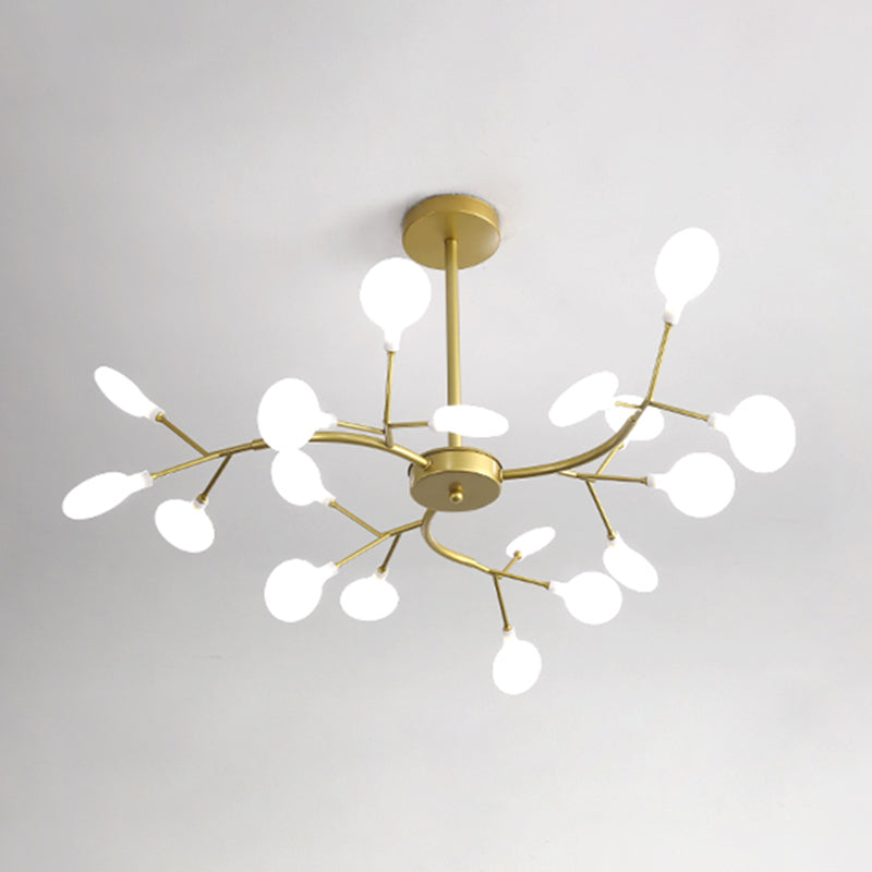 Nordic Trendy Firefly Chandelier Acrylic Living Room Ceiling Suspension Lamp in Gold
