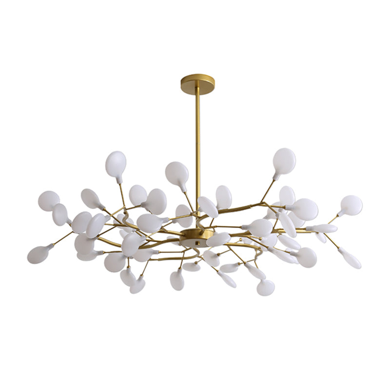 Nordic Trendy Firefly Chandelier Acrylic Living Room Ceiling Suspension Lamp in Gold