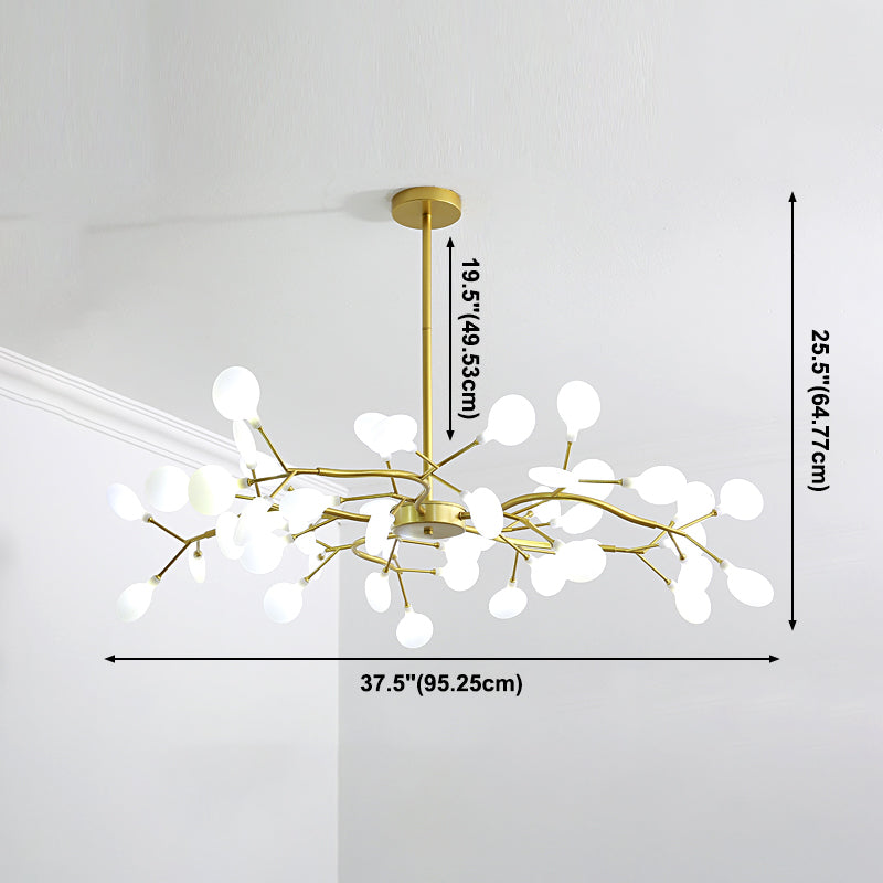 Nordic Trendy Firefly Chandelier Acrylic Living Room Ceiling Suspension Lamp in Gold
