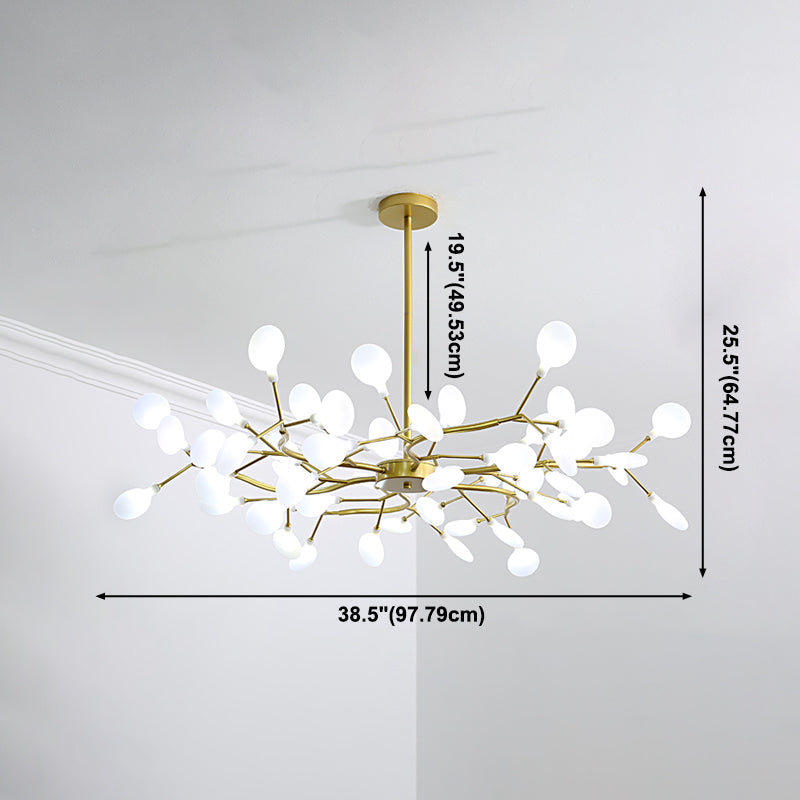 Nordic Trendy Firefly Chandelier Acrylic Living Room Ceiling Suspension Lamp in Gold