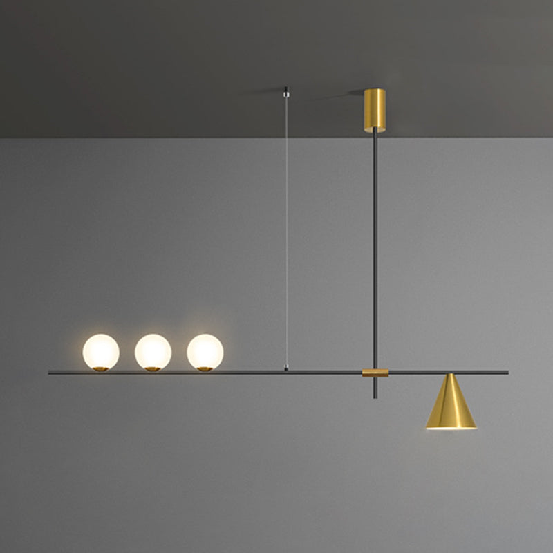 Modern Simple Dining Chandelier Light Dining Room Glass Shade Pendant Light Fixture