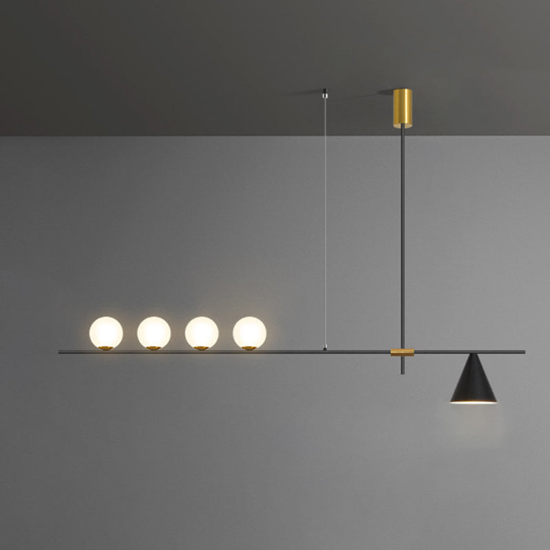 Modern Simple Dining Chandelier Light Dining Room Glass Shade Pendant Light Fixture