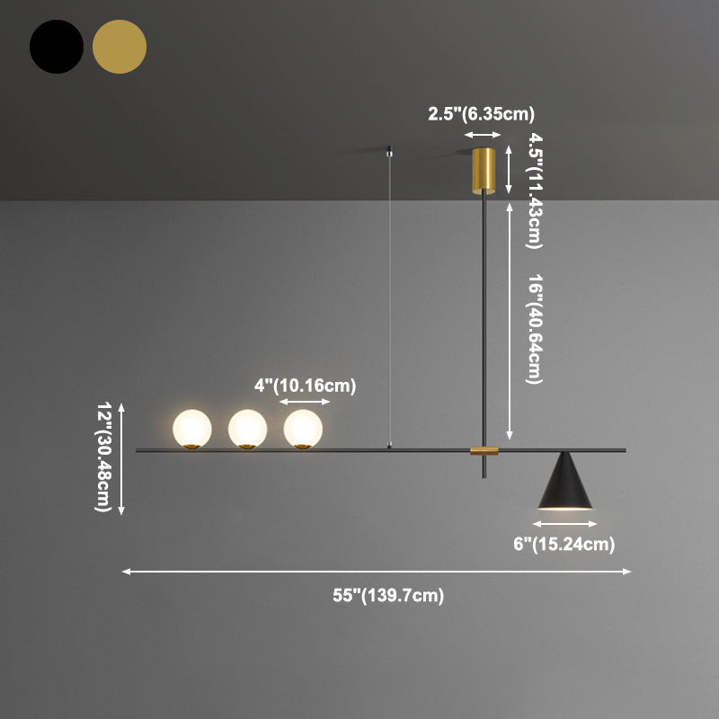 Modern Simple Dining Chandelier Light Dining Room Glass Shade Pendant Light Fixture