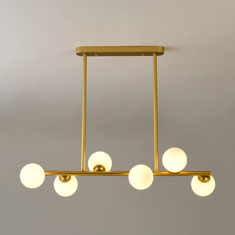 Modern Simple Dining Chandelier Light Round Glass Shade Pendant Light for Dining Room