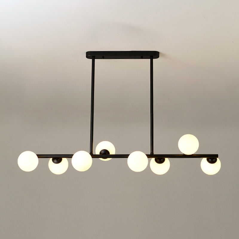 Modern Simple Dining Chandelier Light Round Glass Shade Pendant Light for Dining Room