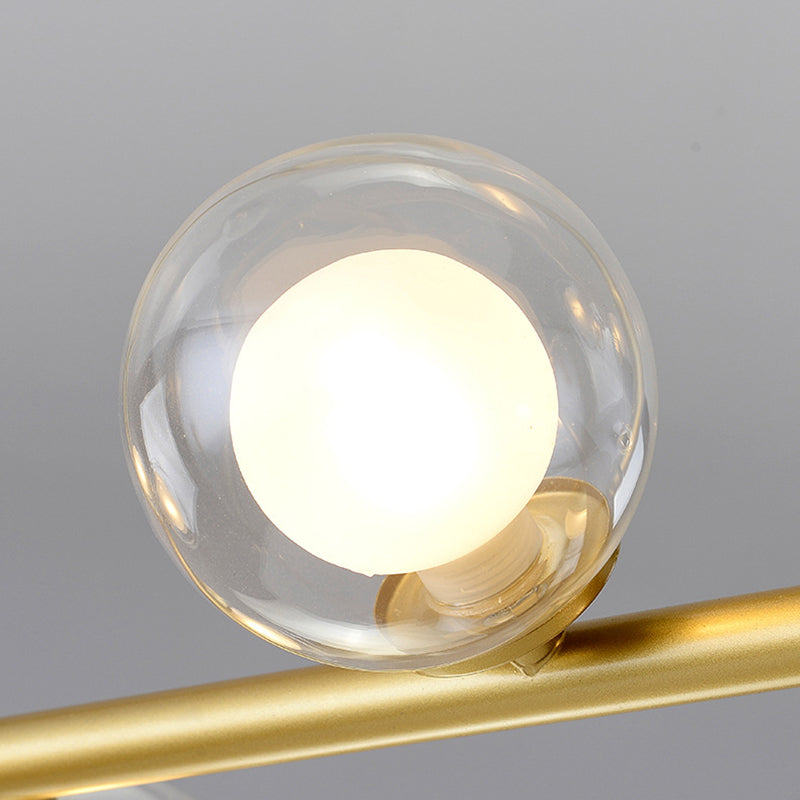 Modern Simple Dining Chandelier Light Round Glass Shade Pendant Light for Dining Room