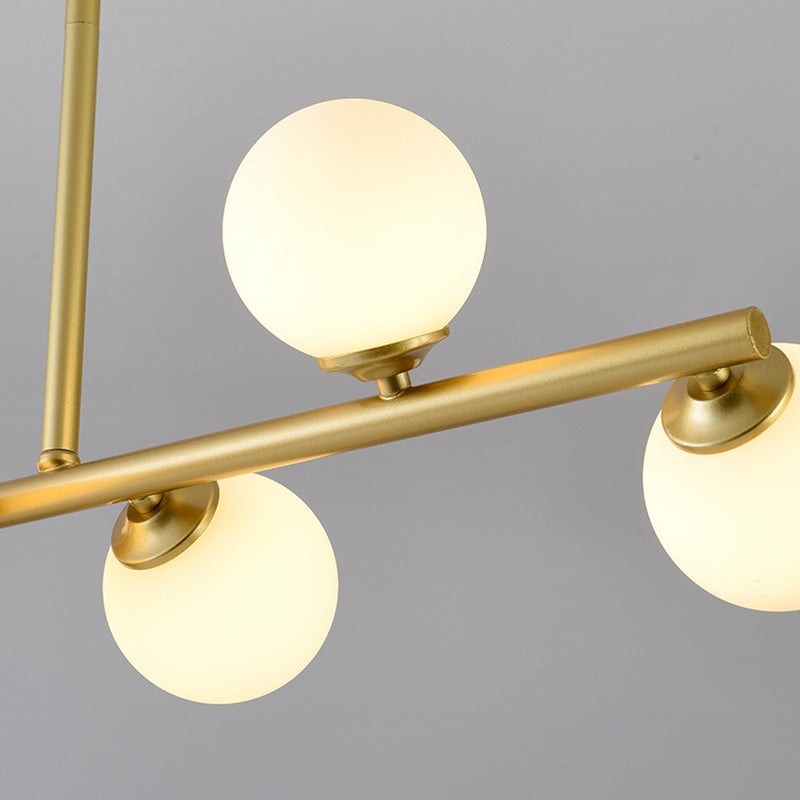 Modern Simple Dining Chandelier Light Round Glass Shade Pendant Light for Dining Room