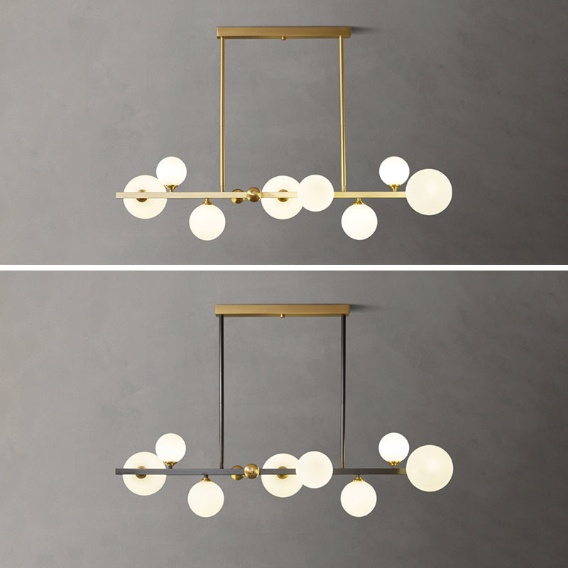 Modern Simple Dining Chandelier Light Round Glass Shade Ceiling Pendant Light