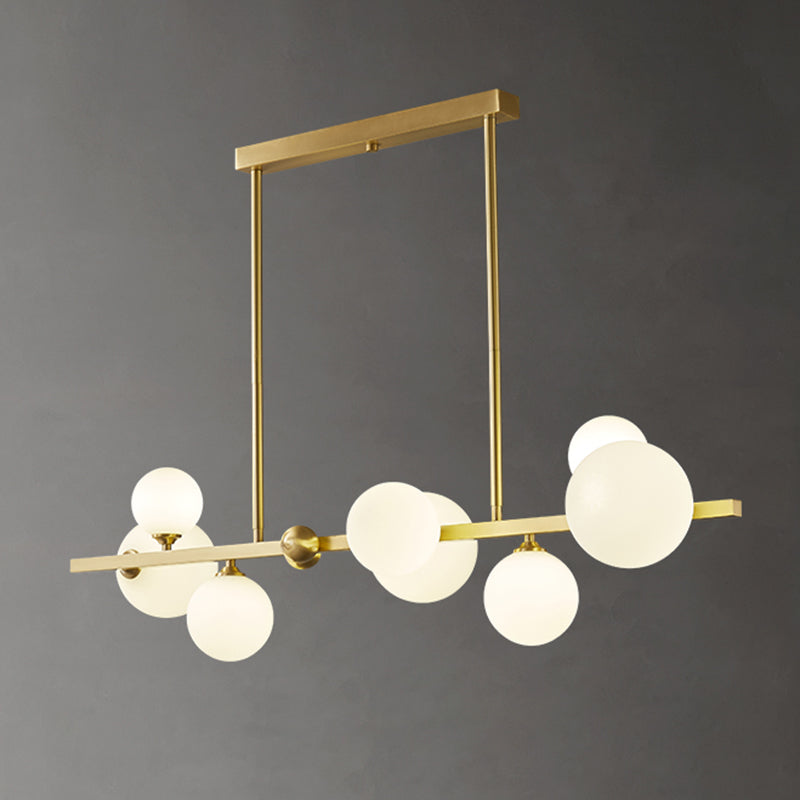 Modern Simple Dining Chandelier Light Round Glass Shade Ceiling Pendant Light