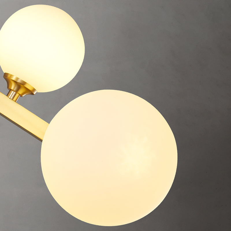 Modern Simple Dining Chandelier Light Round Glass Shade Ceiling Pendant Light