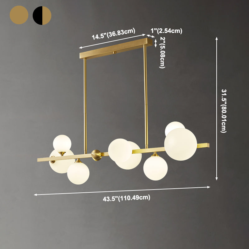 Modern Simple Dining Chandelier Light Round Glass Shade Ceiling Pendant Light