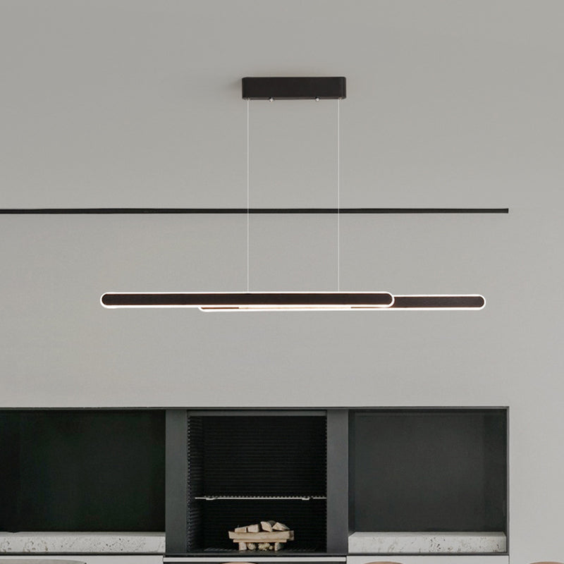 Accensione dell'isola a 2 luci Minimal Style Lampone in metallo a forma lineare