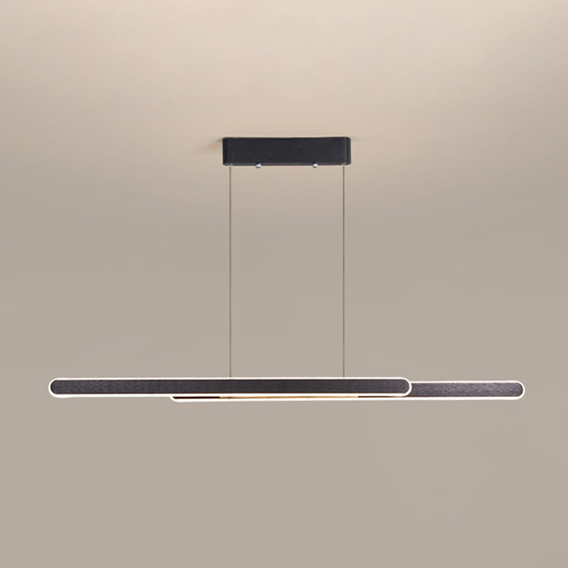 Accensione dell'isola a 2 luci Minimal Style Lampone in metallo a forma lineare