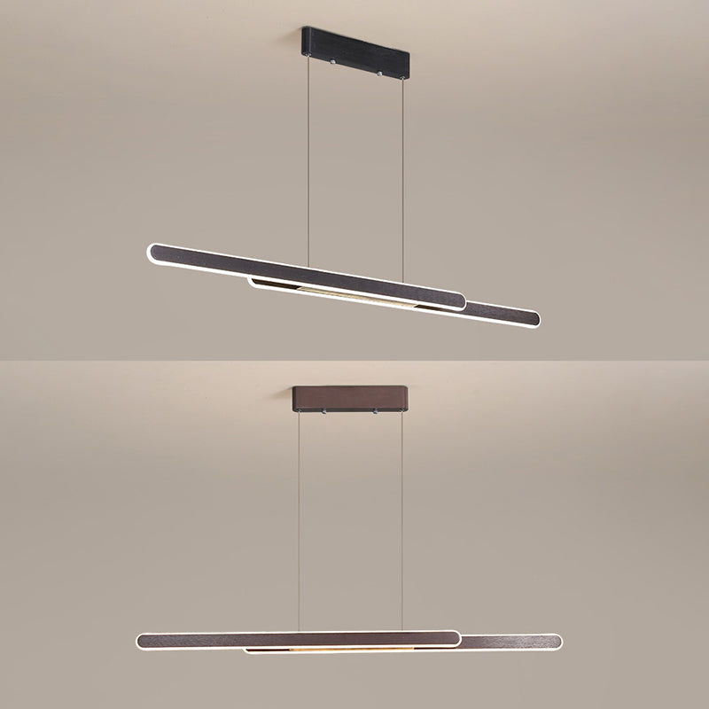 Accensione dell'isola a 2 luci Minimal Style Lampone in metallo a forma lineare