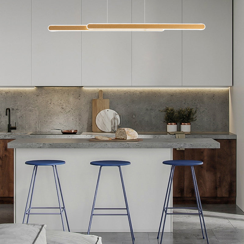 Accensione dell'isola a 2 luci Minimal Style Lampone in metallo a forma lineare