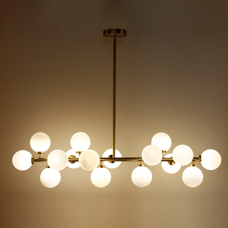 Modern Dining Chandelier Light Round Glass Shade Ceiling Hanging Light