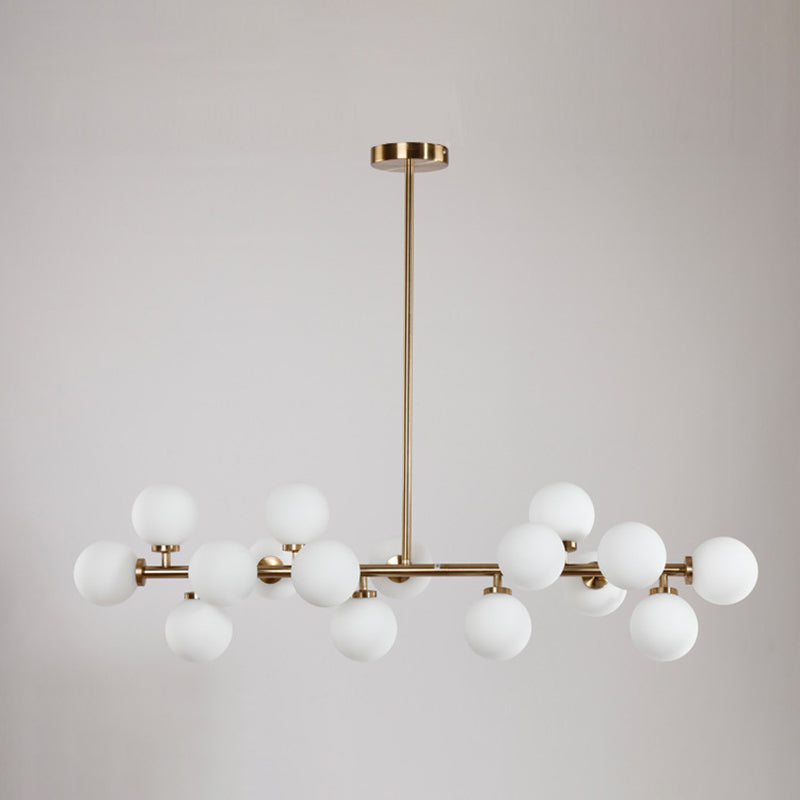 Modern Dining Chandelier Light Round Glass Shade Ceiling Hanging Light