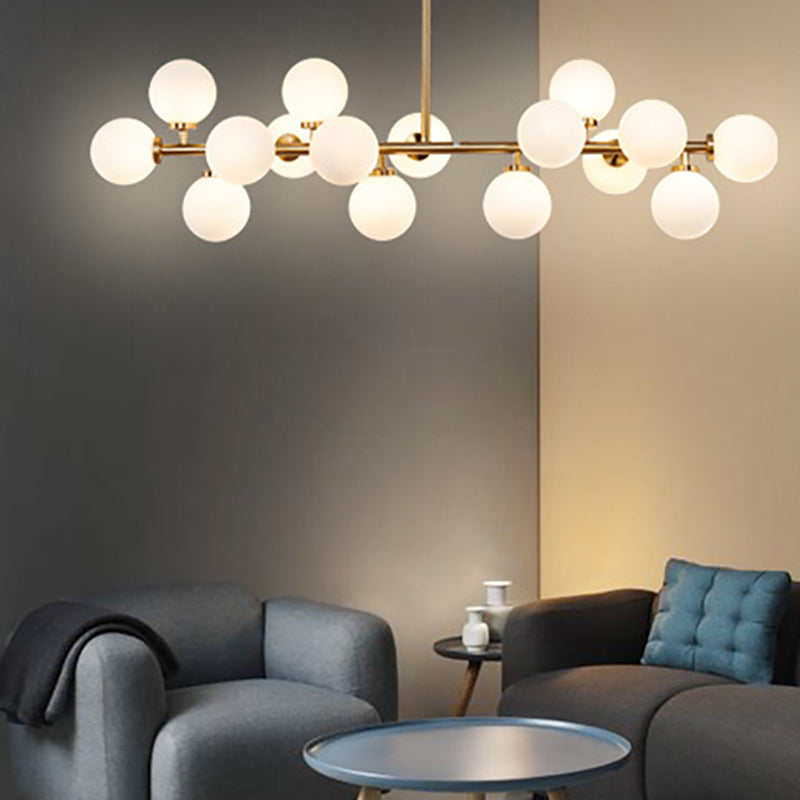 Modern Dining Chandelier Light Round Glass Shade Ceiling Hanging Light