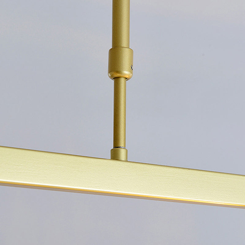 Modern Rectangle Shade Island Pendant Crystal Multi Lights Island Light for Restaurant