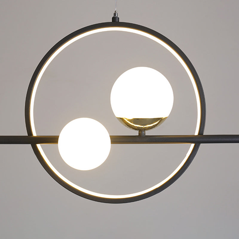 Modern Style Chandelier Light Round Shade Ceiling Hanging Light for Dining Room