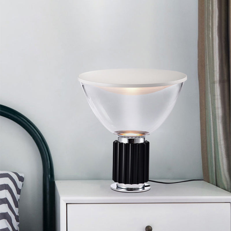 Contemporary Simple Nightstand Lamps Glass Shade Table Lamp for Bedroom Living Room