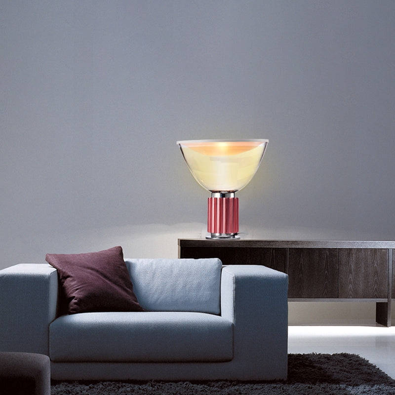 Contemporary Simple Nightstand Lamps Glass Shade Table Lamp for Bedroom Living Room