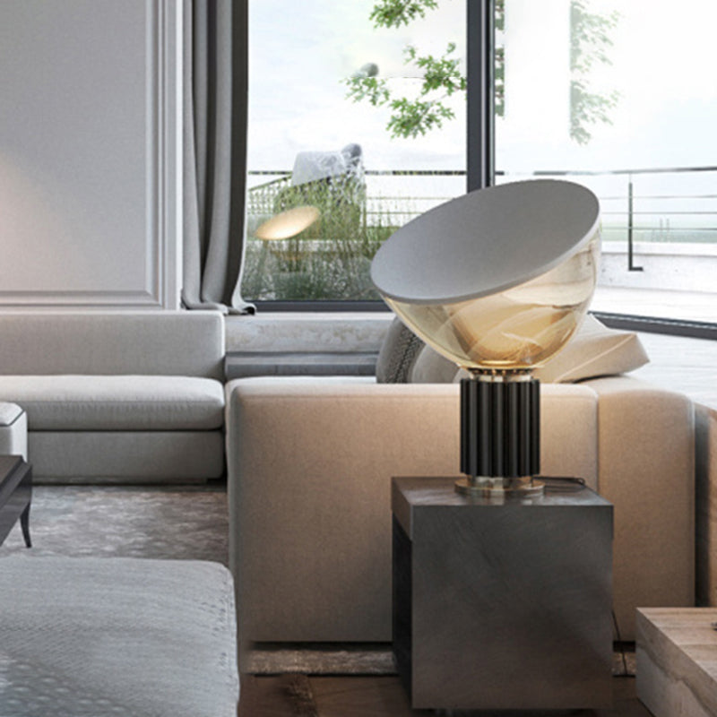 Contemporary Simple Nightstand Lamps Glass Shade Table Lamp for Bedroom Living Room