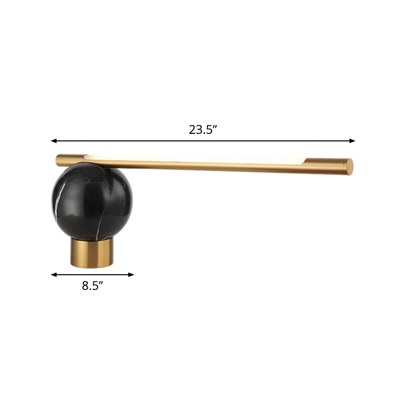 Lámpara de mesa nocturna de metal LED de luz de noche negra lineal para sala de estar para sala de estar