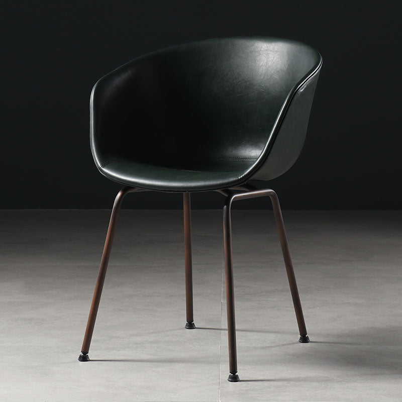 Sillas de comedor de cuero estilo moderno Sillas de comedor sin brazos con respaldo sólido