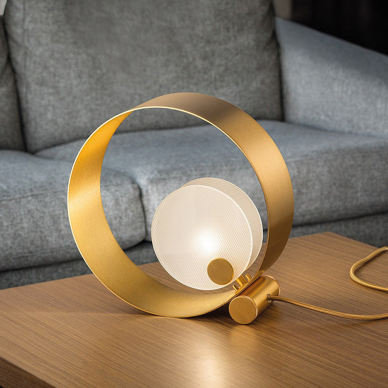 Lámpara de mesita de noche minimalista Metal de 1 luces de la sala de estar de la sala de estar de la sala de estar en oro
