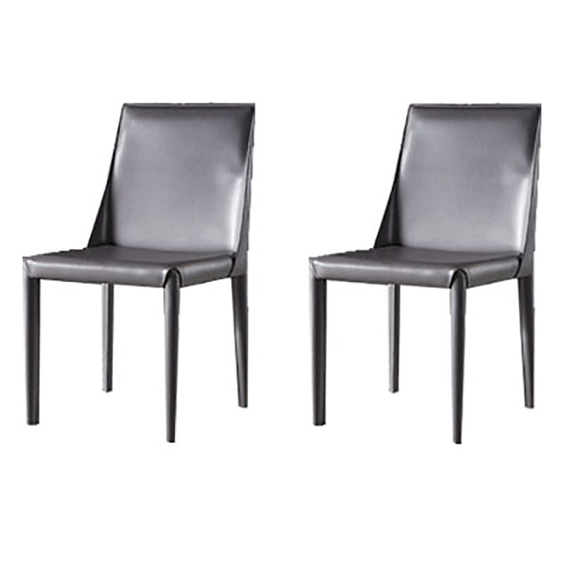 Silla auxiliar para el hogar de cuero estilo silla de montar Parsons Silla de comedor con acabado mate