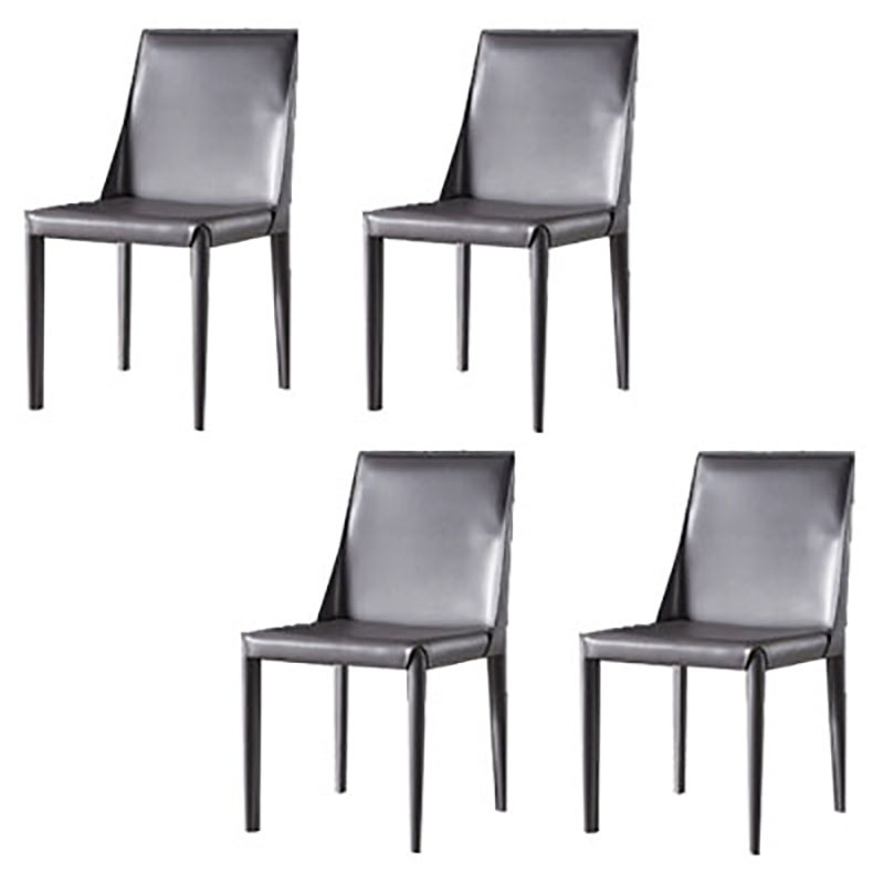 Silla auxiliar para el hogar de cuero estilo silla de montar Parsons Silla de comedor con acabado mate