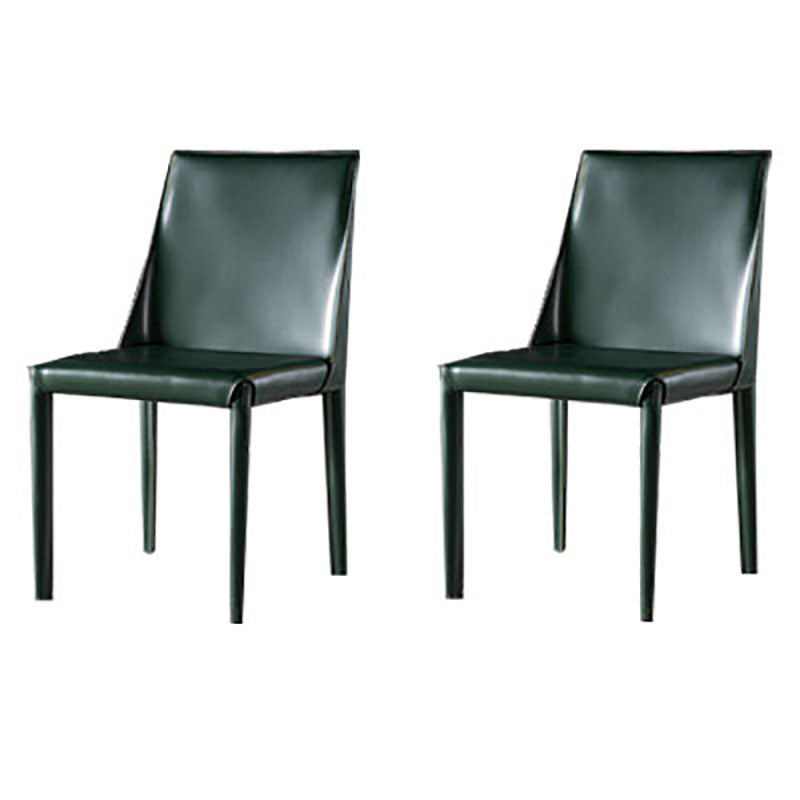 Silla auxiliar para el hogar de cuero estilo silla de montar Parsons Silla de comedor con acabado mate