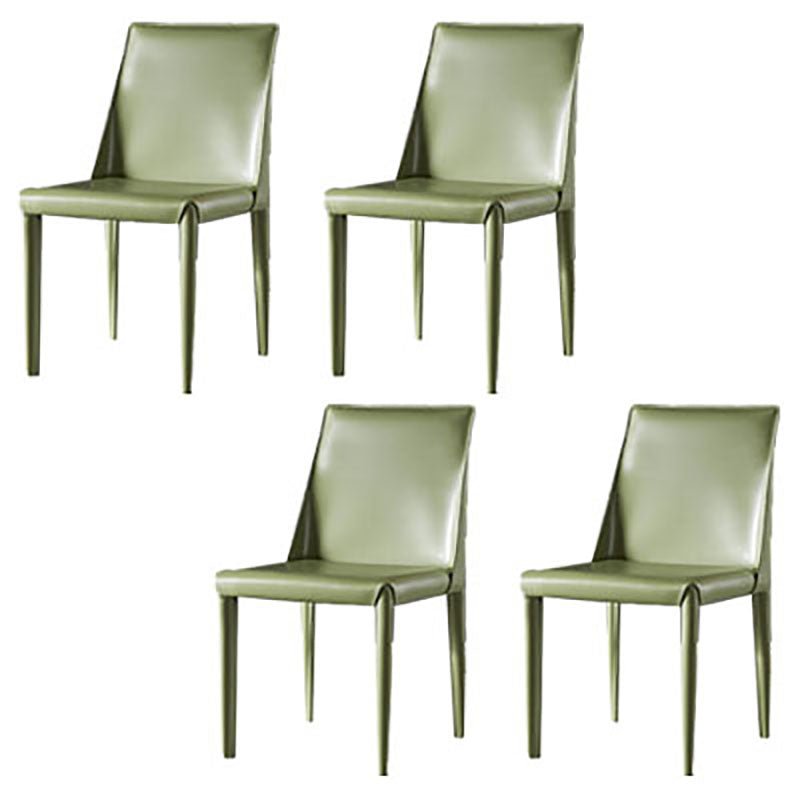 Silla auxiliar para el hogar de cuero estilo silla de montar Parsons Silla de comedor con acabado mate