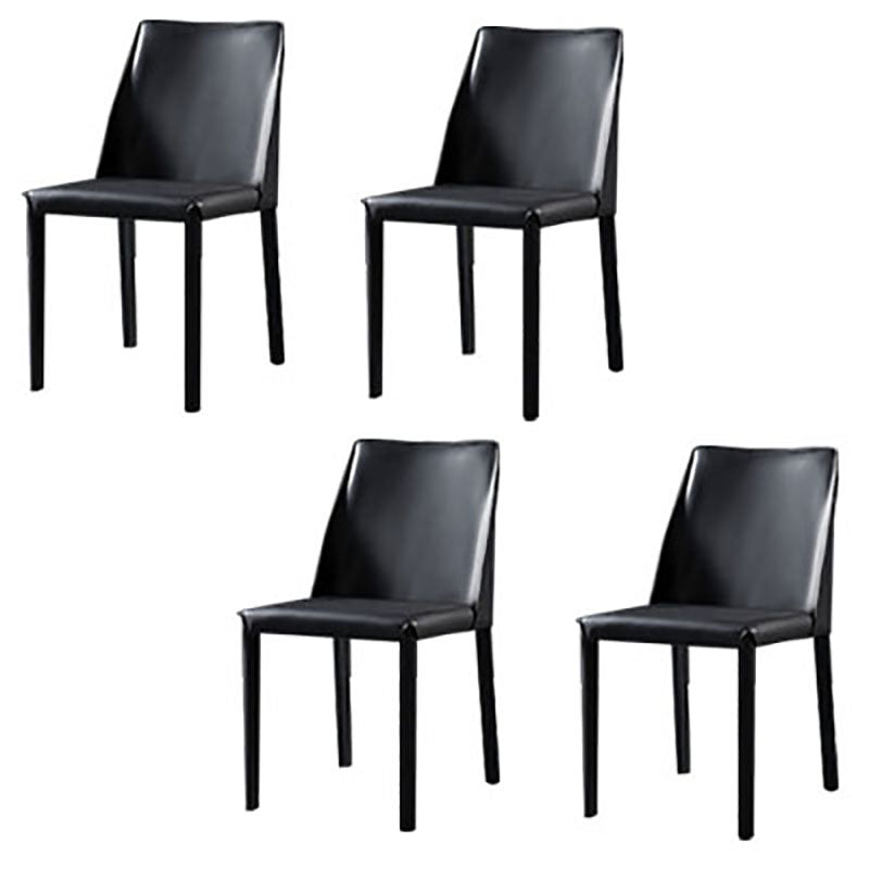 Silla auxiliar para el hogar de cuero estilo silla de montar Parsons Silla de comedor con acabado mate