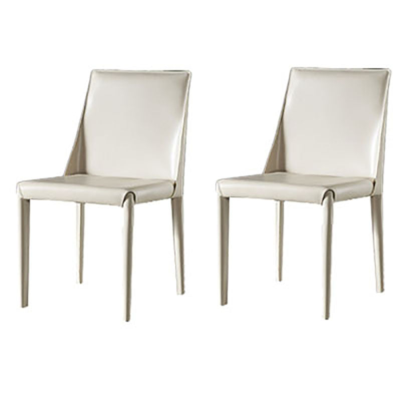 Silla auxiliar para el hogar de cuero estilo silla de montar Parsons Silla de comedor con acabado mate
