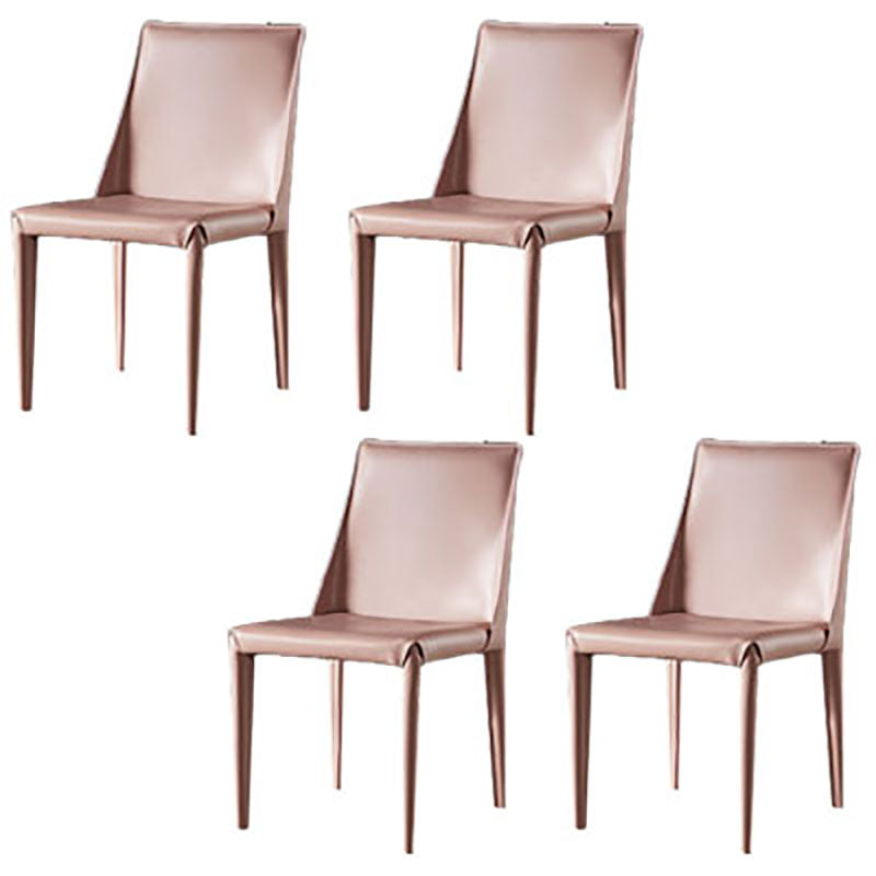 Silla auxiliar para el hogar de cuero estilo silla de montar Parsons Silla de comedor con acabado mate